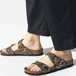Birkenstock Sydney Birko-Flor Python Brown Sandals